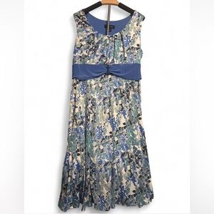 Perceptions Blue and Green Floral Dress